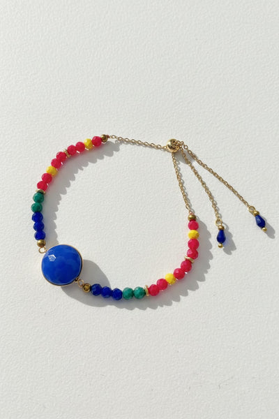 Estro Adjustable Beaded Dainty Chain Bracelet