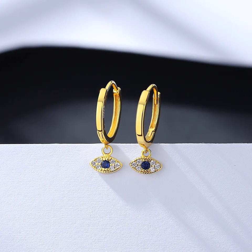 Evil Eye Earrings 14K Gold Plated 925 Stainless Steel
