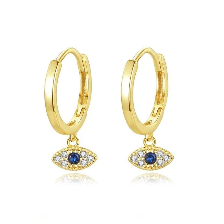 Evil Eye Earrings 14K Gold Plated 925 Stainless Steel