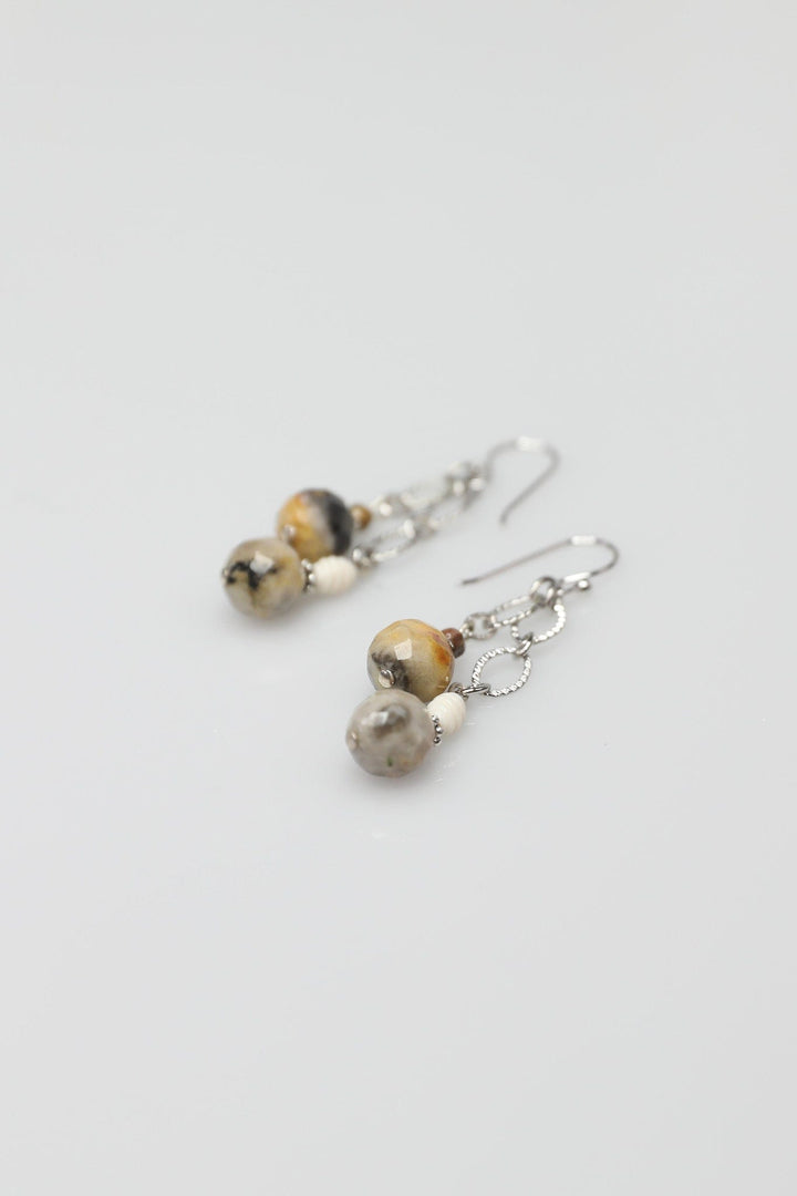 Faceted Agate Earrings with Vintage Elements