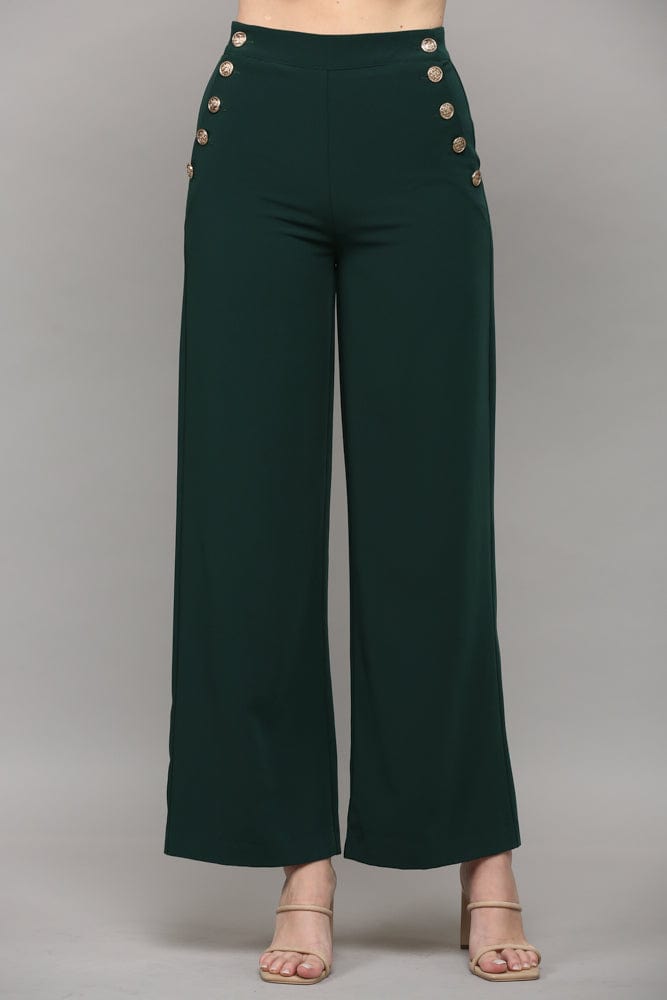 Fate Wide Leg Trouser with Side Button Detail