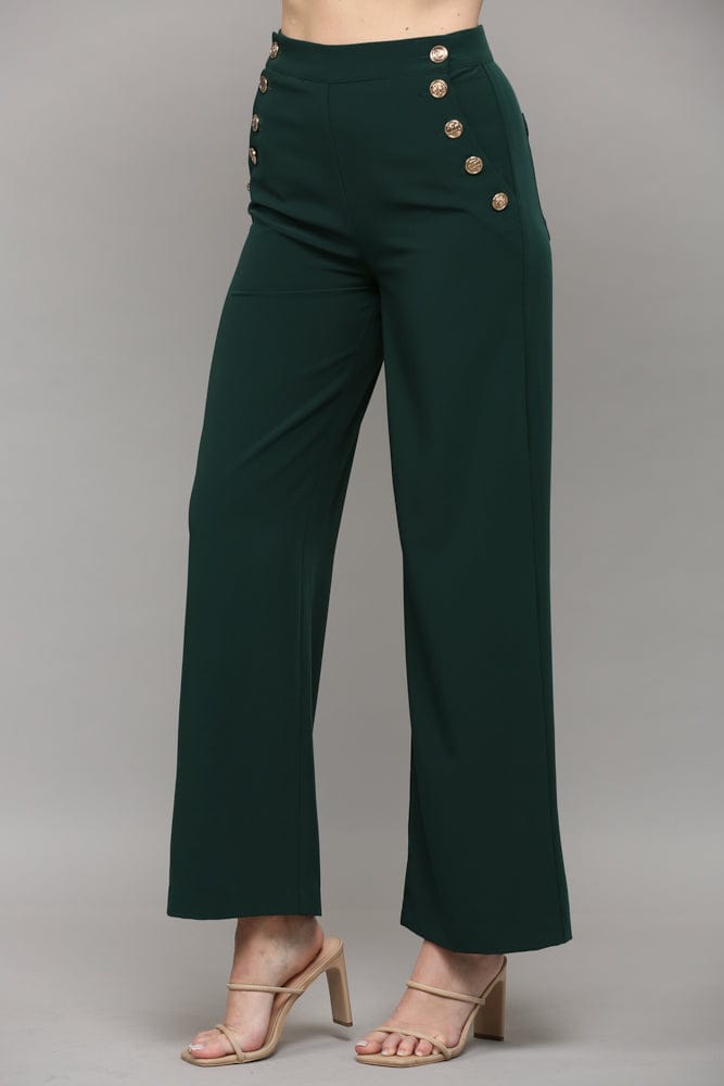 Fate Wide Leg Trouser with Side Button Detail