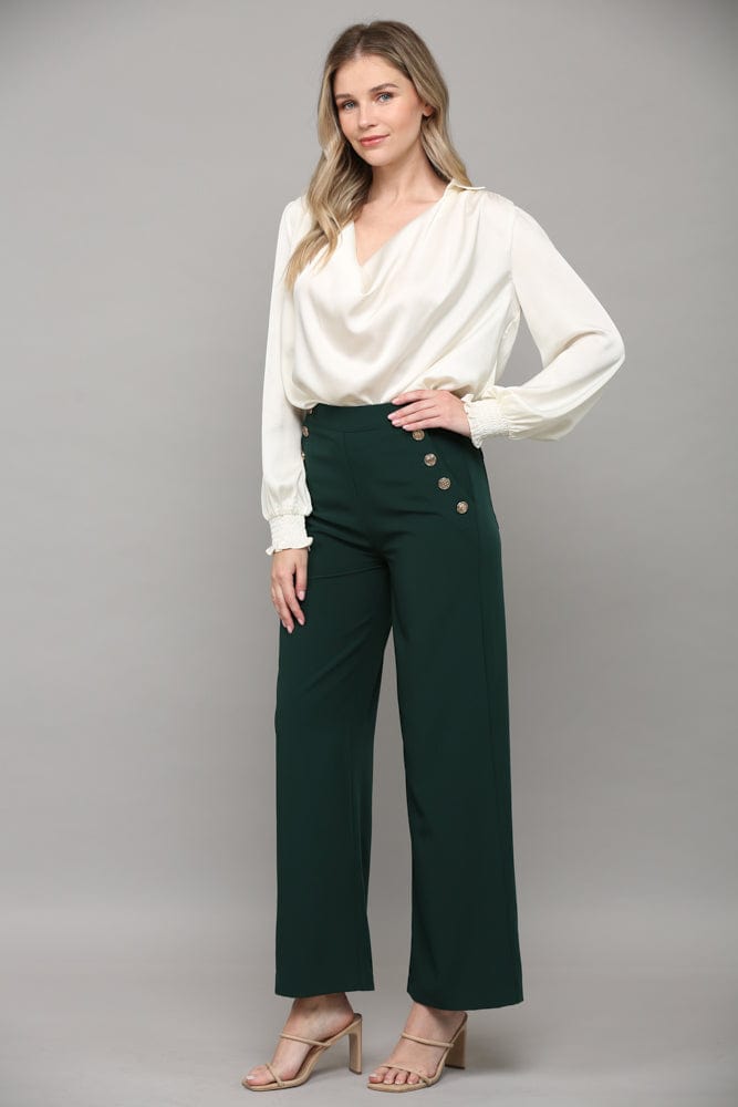 Fate Wide Leg Trouser with Side Button Detail
