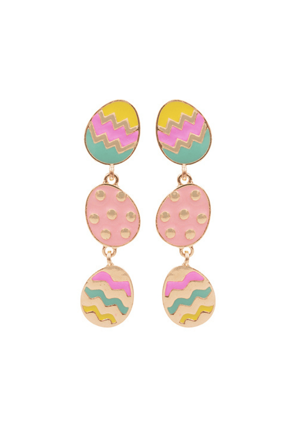 Festive Easter Egg Linear Drop Earrings