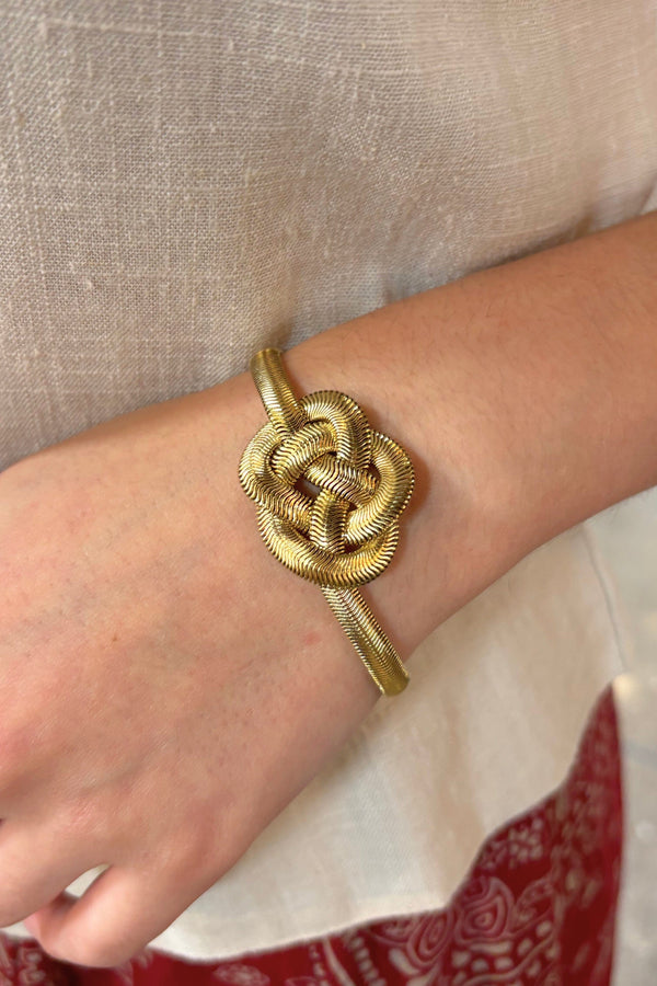 Flat Snake Chain Decorative Knot Bracelet
