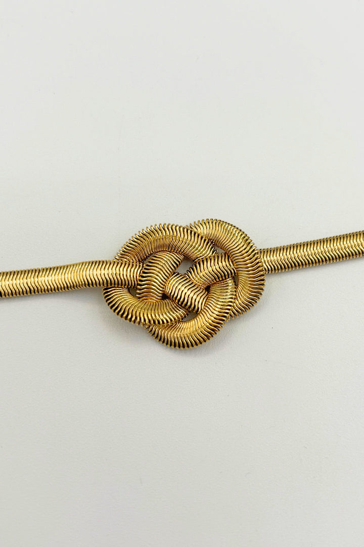 Flat Snake Chain Decorative Knot Bracelet