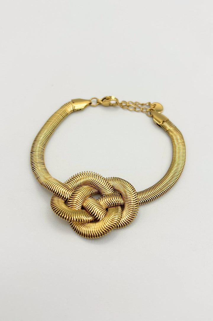 Flat Snake Chain Decorative Knot Bracelet