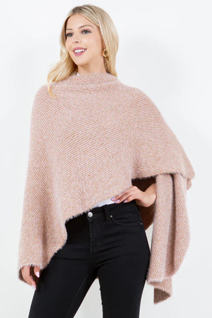 Flowy Ribbed Metallic Knit Open Cardigan