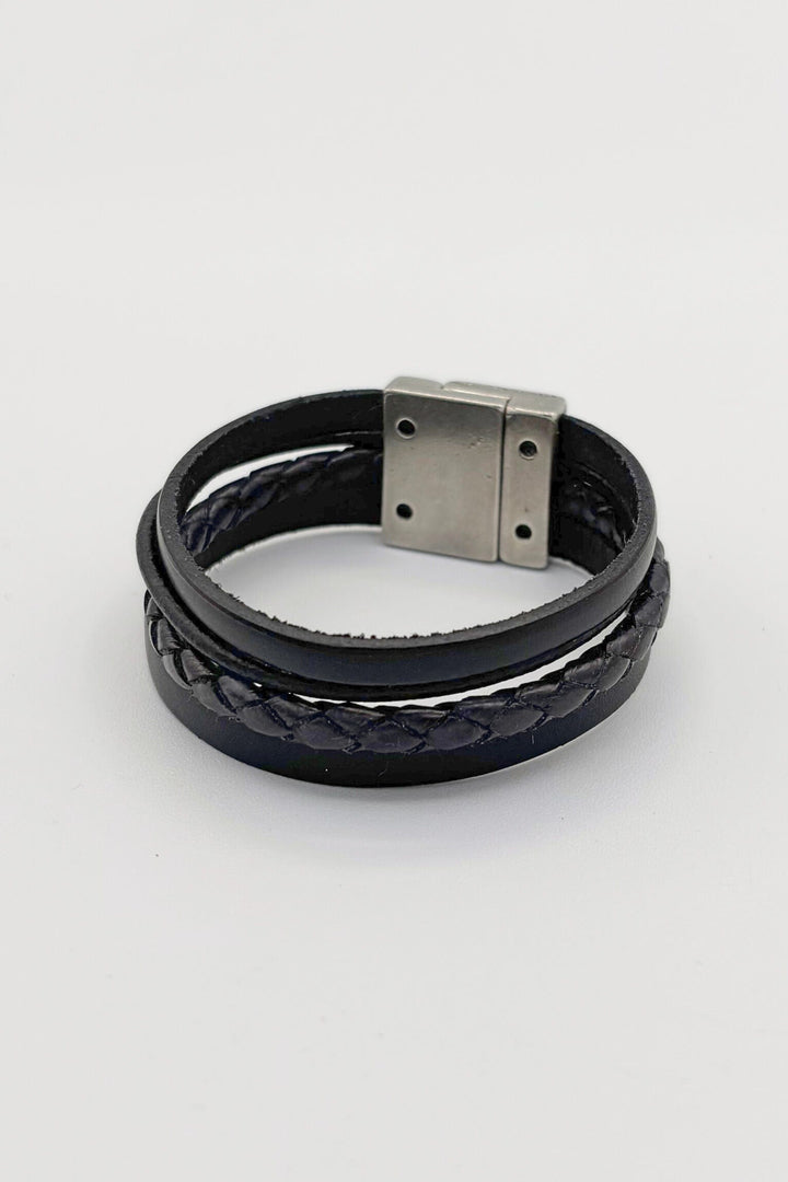 Four Strand Textured Leather Bracelet
