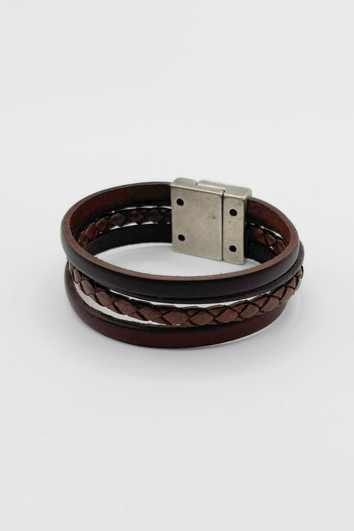 Four Strand Textured Leather Bracelet
