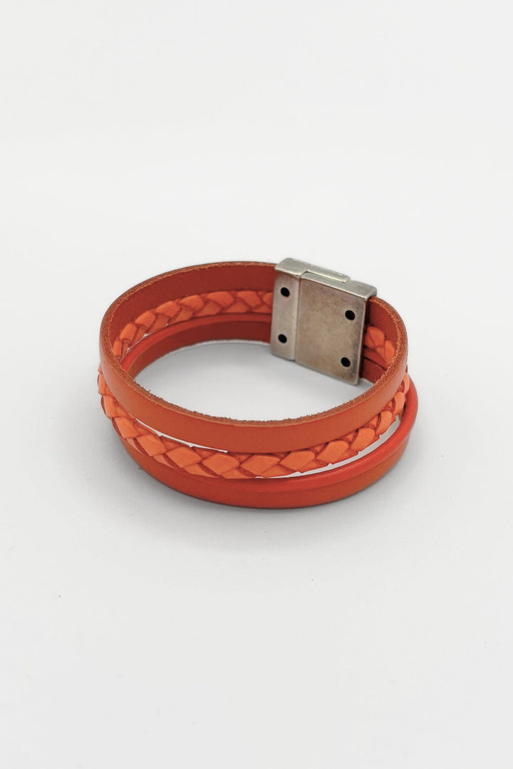 Four Strand Textured Leather Bracelet
