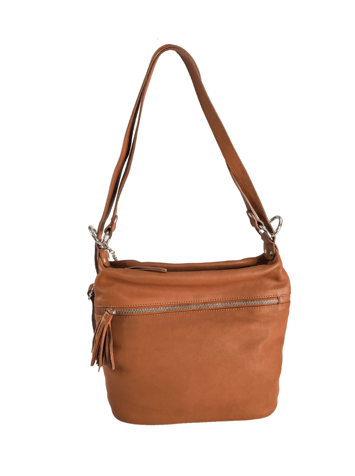 Genuine Leather Hobo Style Handbag