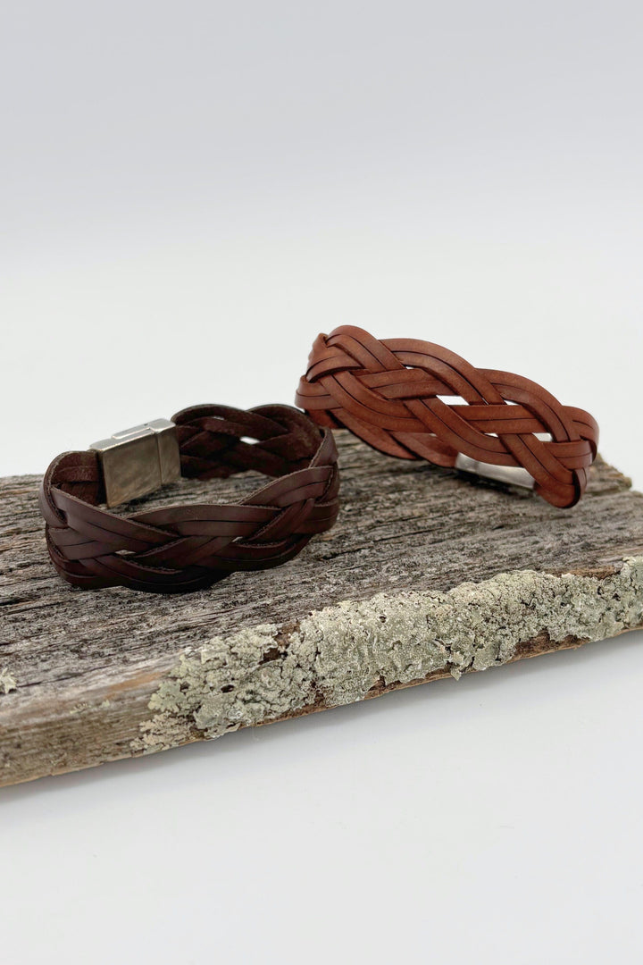 Genuine Leather Large Braided Bracelet