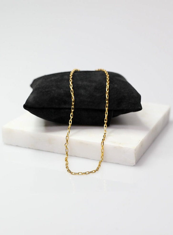 Gold Square Link Chain Necklace