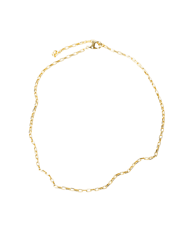 Gold Square Link Chain Necklace