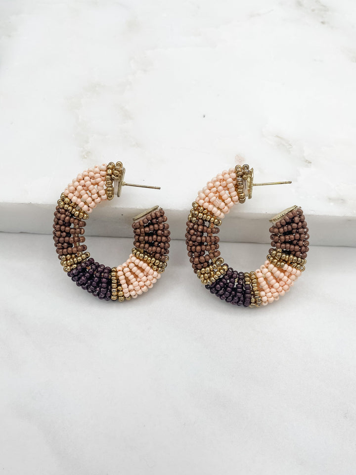 Half Circle Beaded Earrings