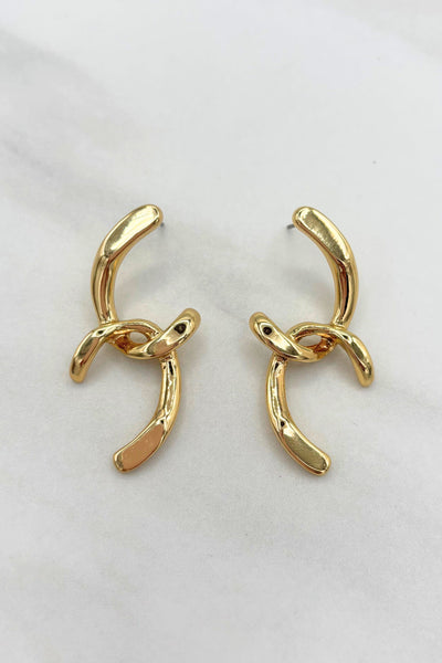 Half Large Curb Chain Link Post Back Drop Earrings