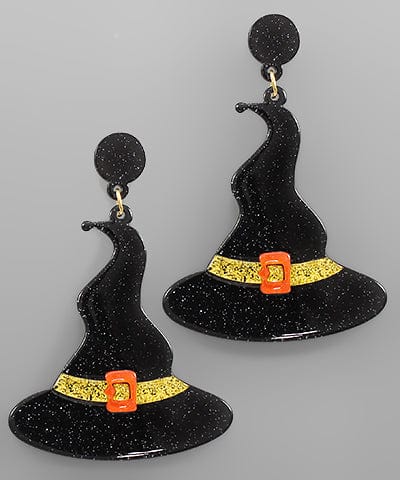 Halloween Resin Witches Hat Earrings