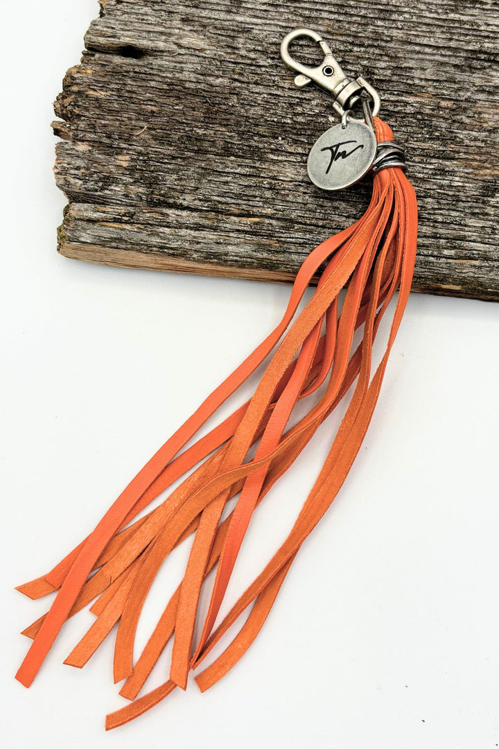 Handmade Wire Wrapped Tassel Keychain with TN Charm