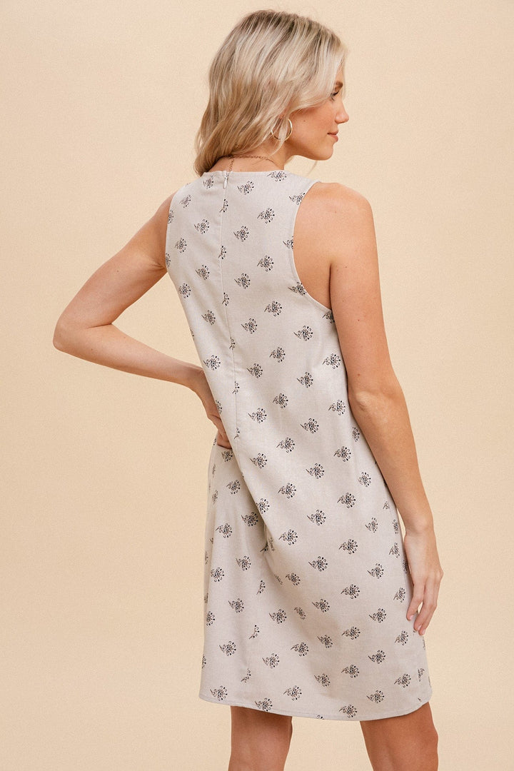 Hem & Thread Printed Sleeveless A Line Dress