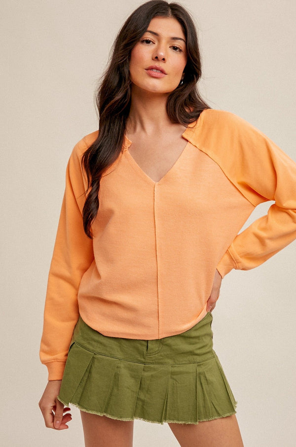 Hem & Thread Pullover Style Sweatshirt