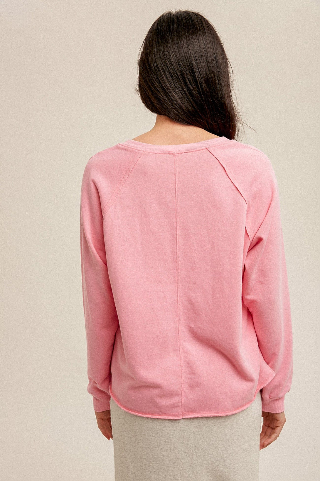 Hem & Thread Pullover Style Sweatshirt