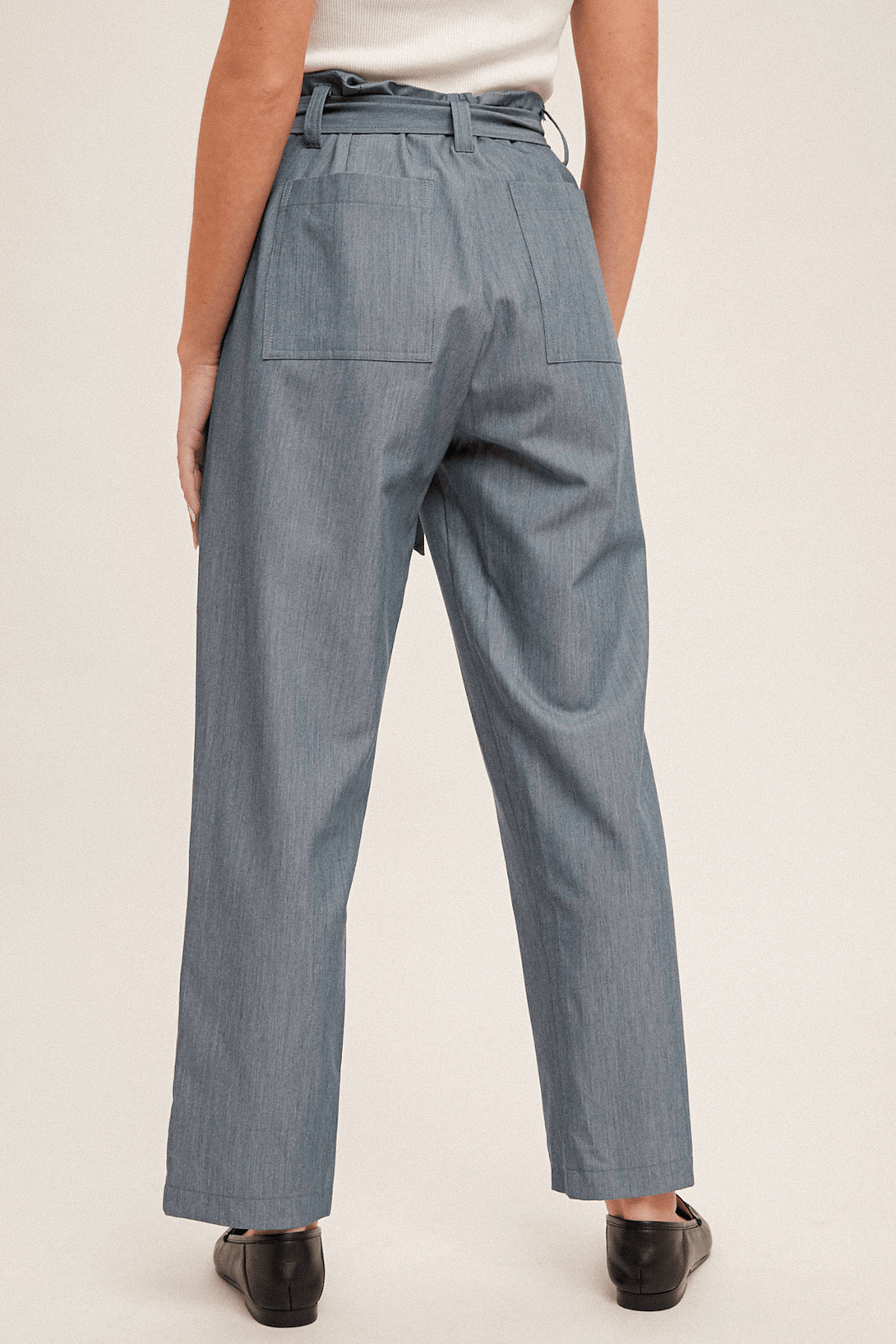 Hem & Thread Tapered Ankle Length Tie Front Pants