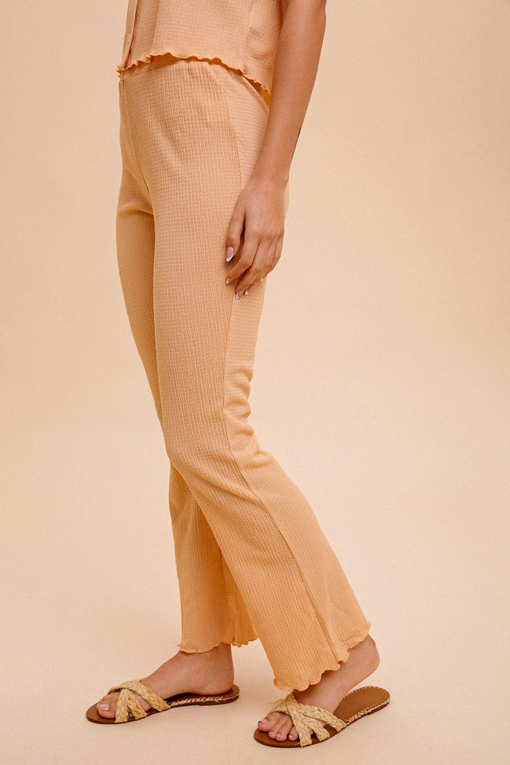 Hem & Thread Textured Knit Flare Bottoms