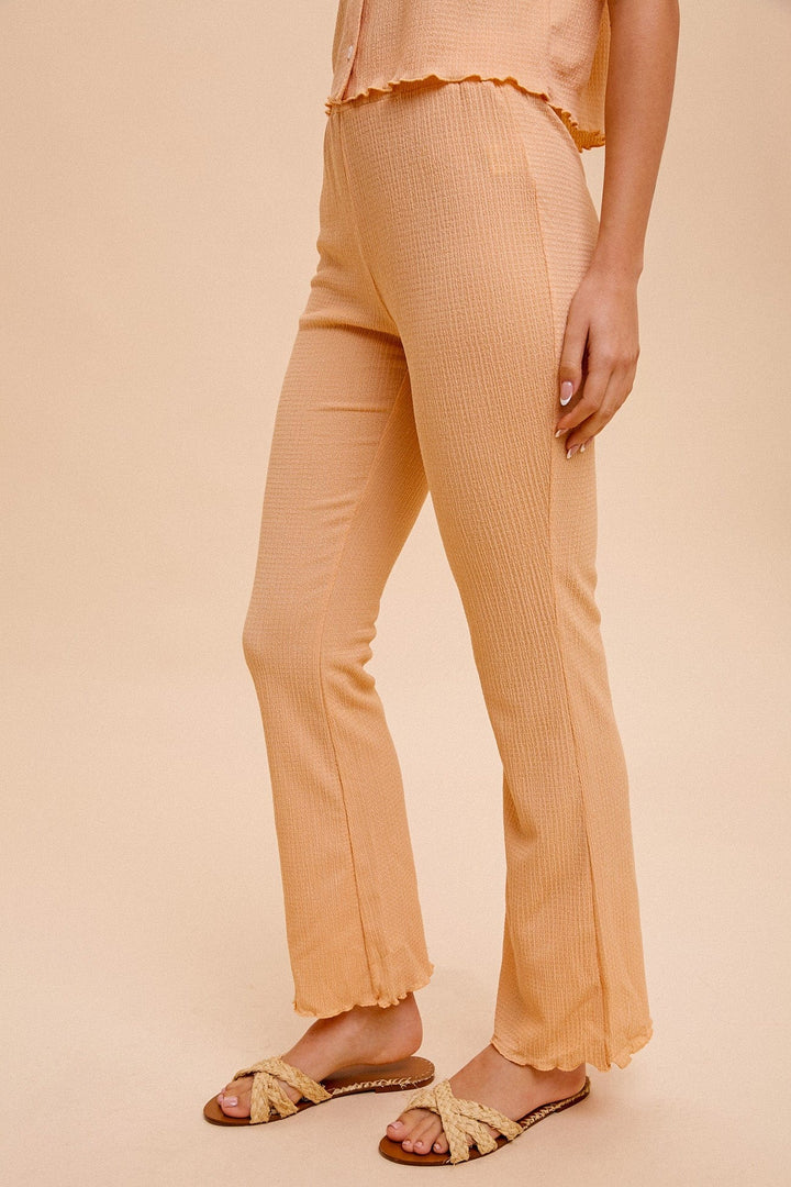 Hem & Thread Textured Knit Flare Bottoms