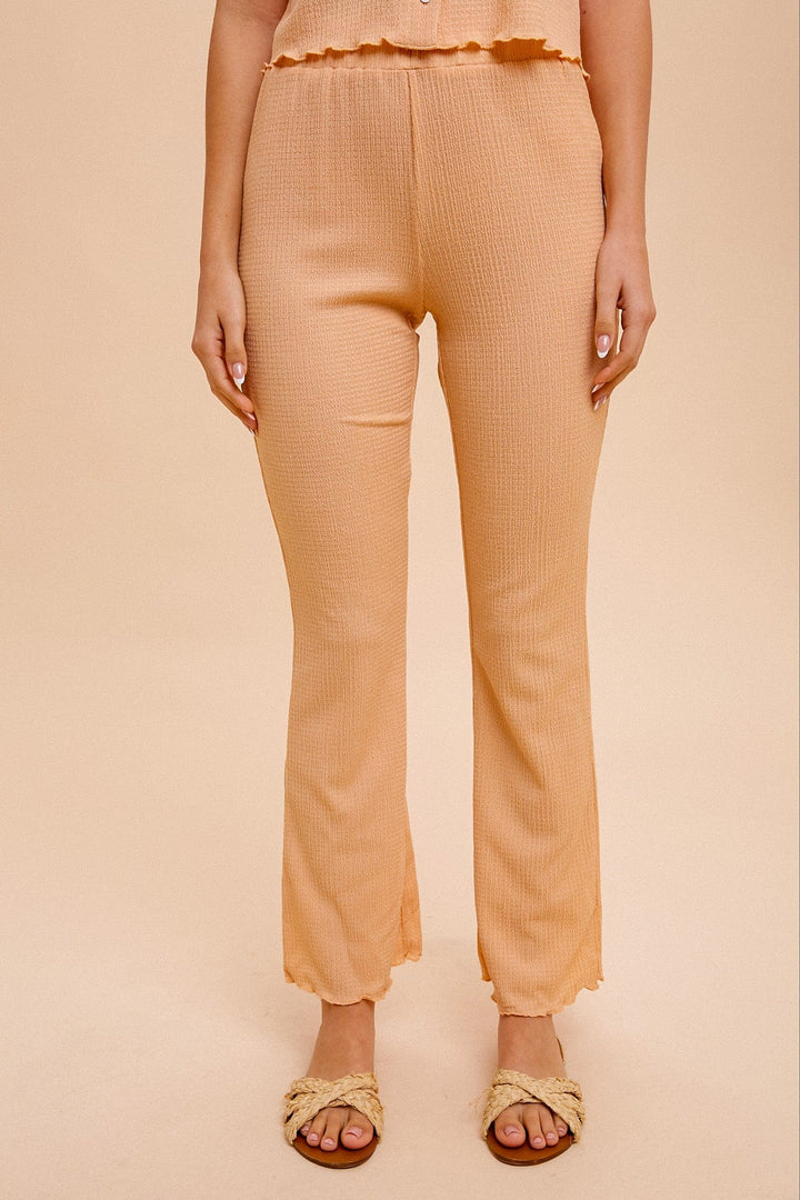 Hem & Thread Textured Knit Flare Bottoms