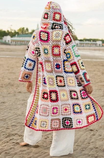 Hooded Granny Crochet Kimono