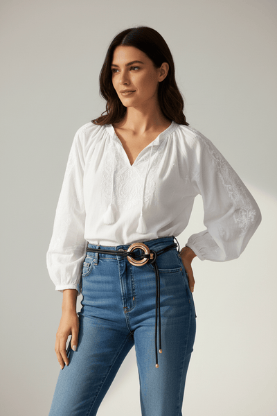 Idiya Vintage Gomma 2-Strand Wrap-Around Tie Belt with Center Ring