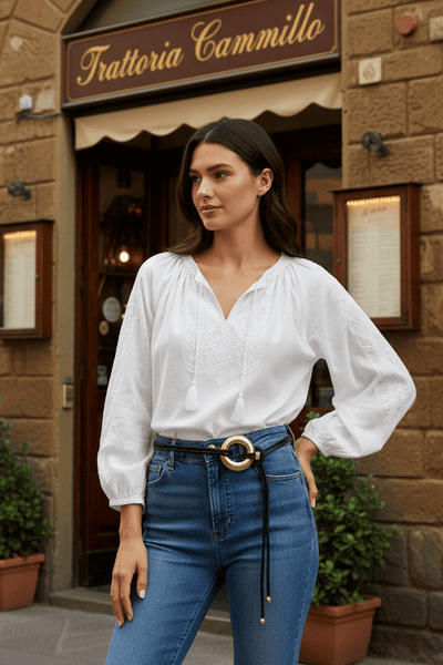 Idiya Vintage Gomma 2-Strand Wrap-Around Tie Belt with Center Ring
