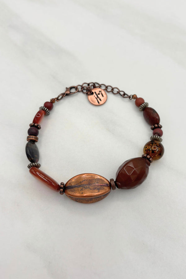Iole Mixed Bead Bracelet with Genuine Stone Elements