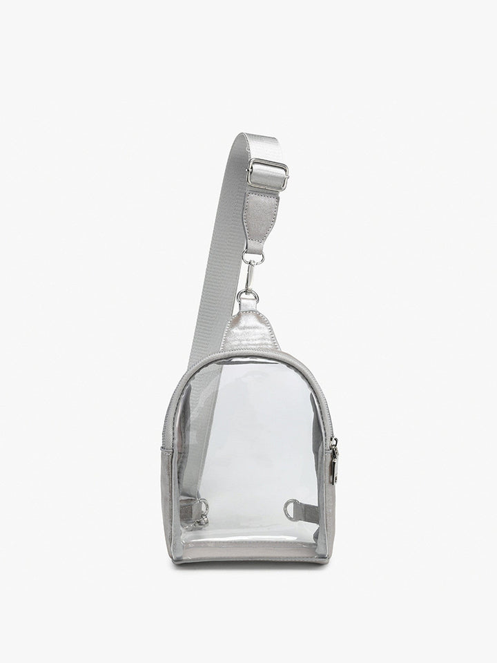 Jen & Co Ellen Clear Sling Bag with Removable Guitar Strap