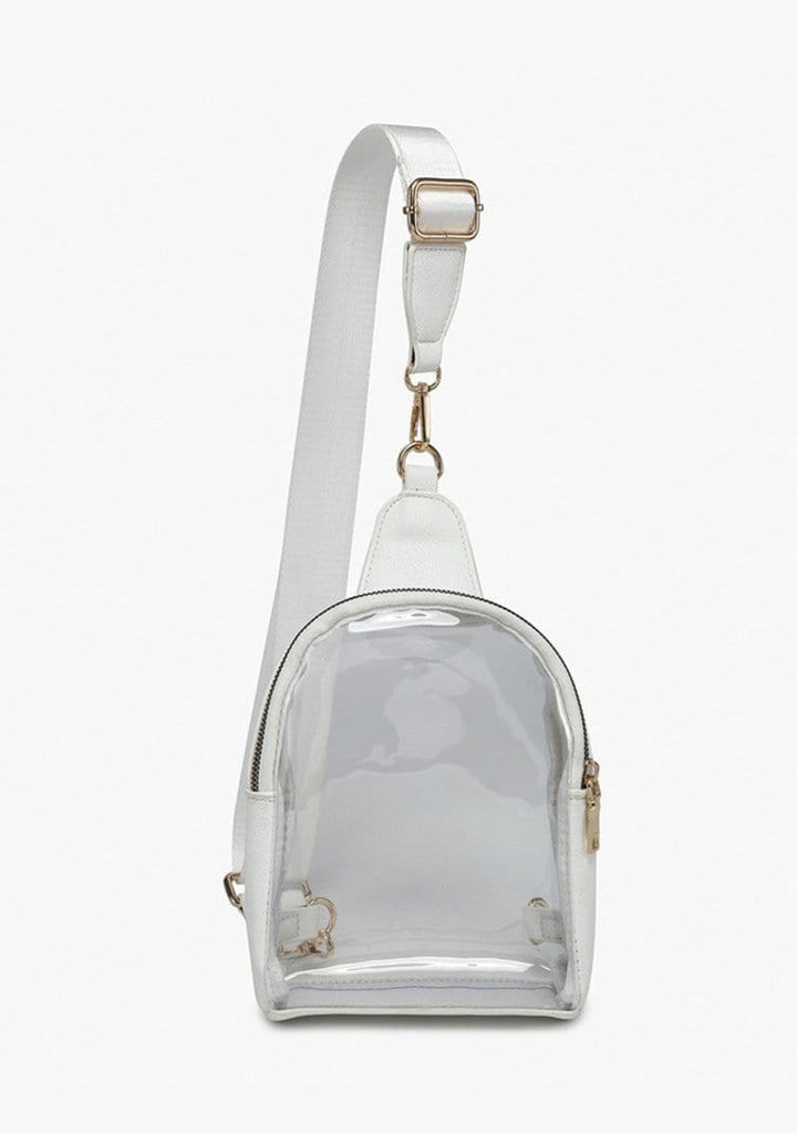 Jen & Co Ellen Clear Sling Bag with Removable Guitar Strap