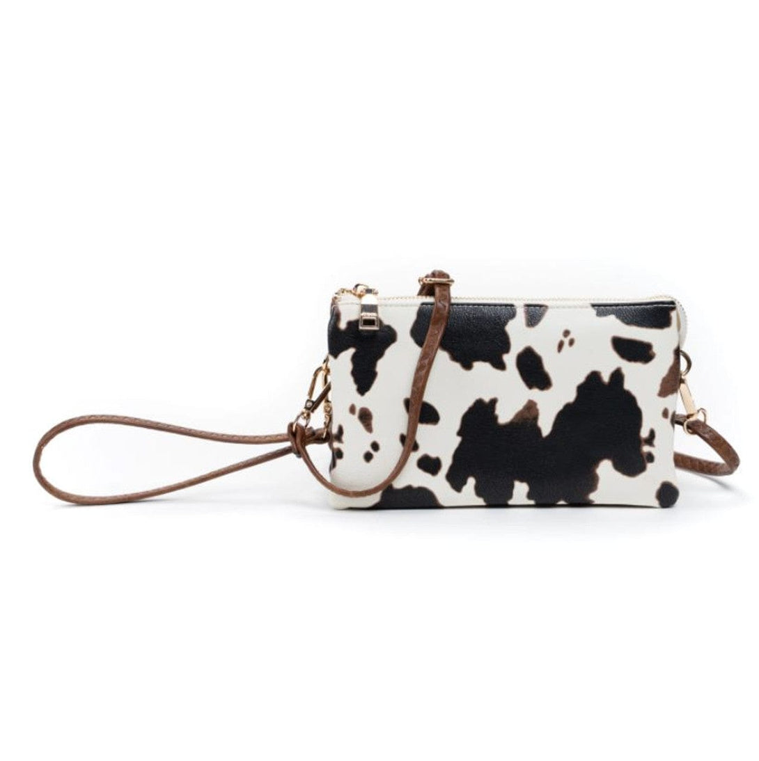 Jen & Co Riley Animal Print Compartment Crossbody with Wristlet