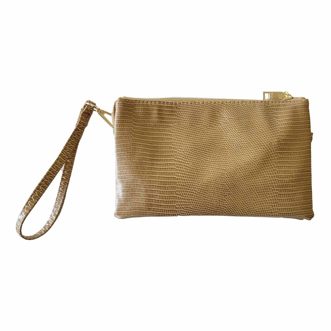 JEN & CO. Riley Checkered Crossbody Bag - Detachable Strap, Wristlet/Clutch, Trendy Fabric & Vegan Leather