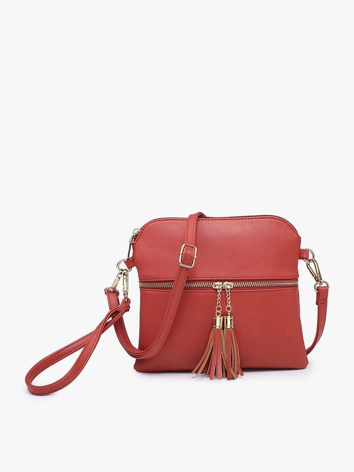 Jen & Co Tara 2 Tone Crossbody/Wristlet with Front Zip Pocket and Tassel