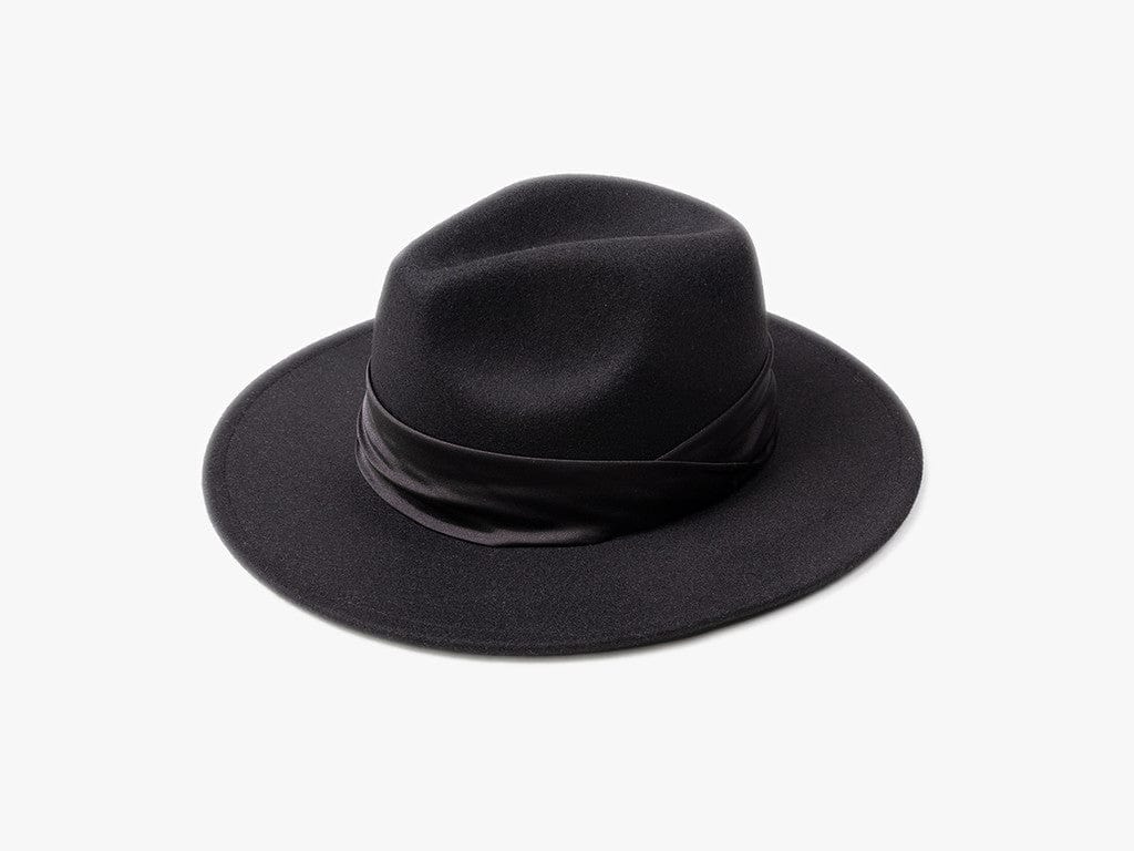 Jen & Co Wide Brim Tilly Fedora with Silk Ribbon Band