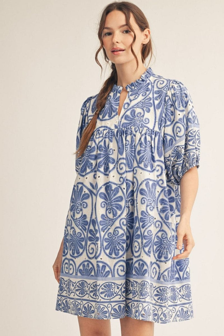 Jodifl Boho Floral Print Short Puff Sleeve Babydoll Dress jfybrand Jodifl Boho Floral Print Short Puff Sleeve Babydoll Dress jfybrand