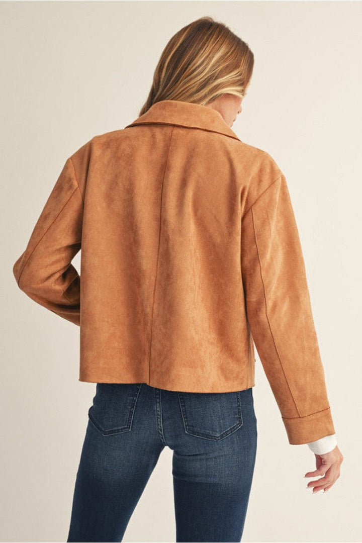 Jodifl Button Down Faux Suede Jacket