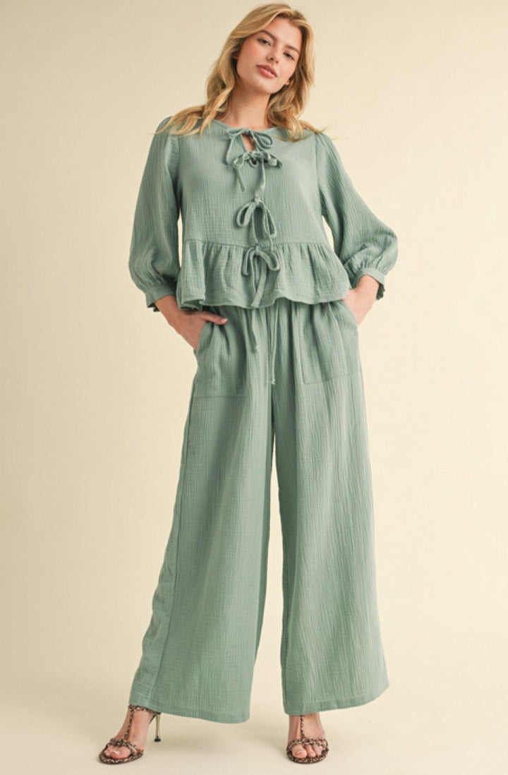 Jodifl Cotton Loungewear Pants with Drawstring Waist and Pockets