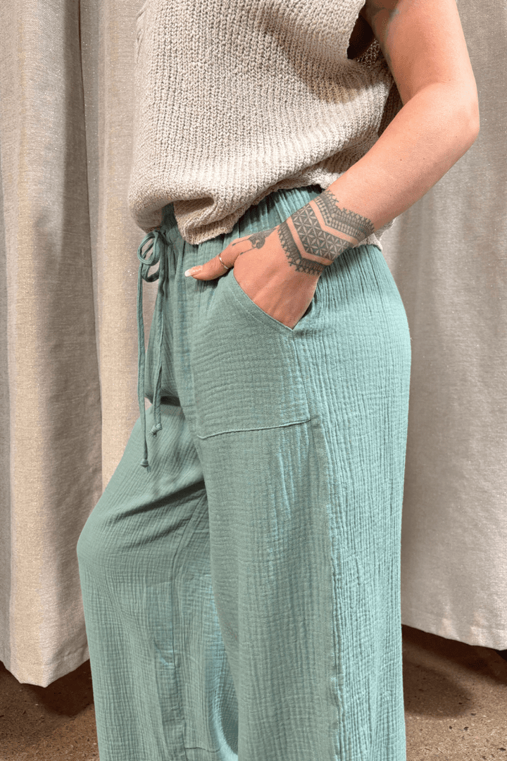 Jodifl Cotton Loungewear Pants with Drawstring Waist and Pockets