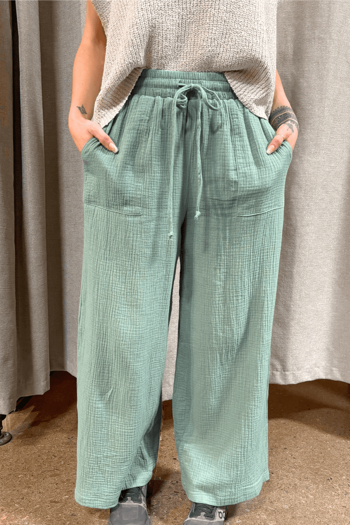 Jodifl Cotton Loungewear Pants with Drawstring Waist and Pockets