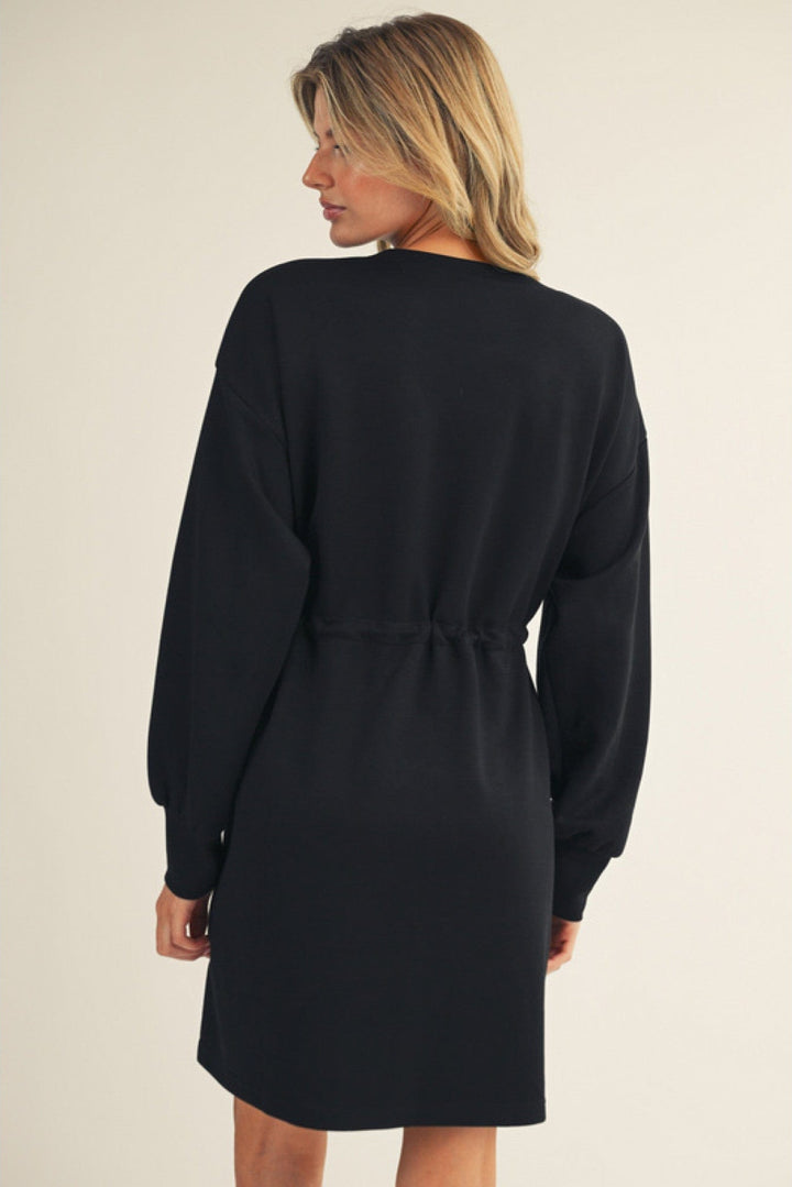 jodifl black dress Jodifl - Dress - Long Sleeve Tiered Midi
