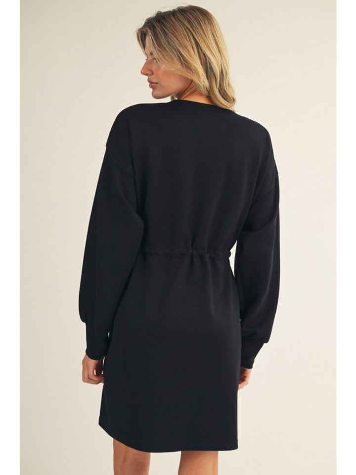 Jodifl Drawstring Waist French Terry Solid Dress