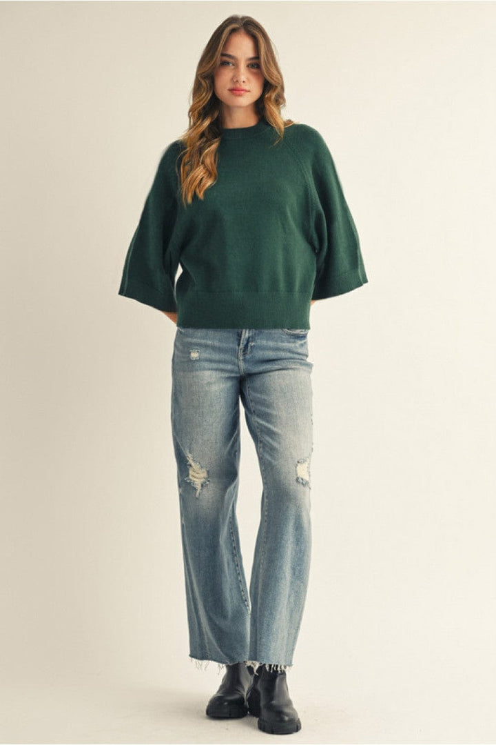 Jodifl Raglan Wide Sleeves Comfy Sweater Top