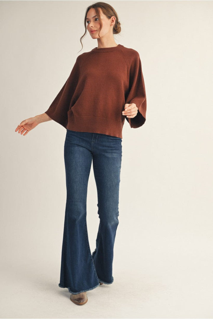 Jodifl Raglan Wide Sleeves Comfy Sweater Top