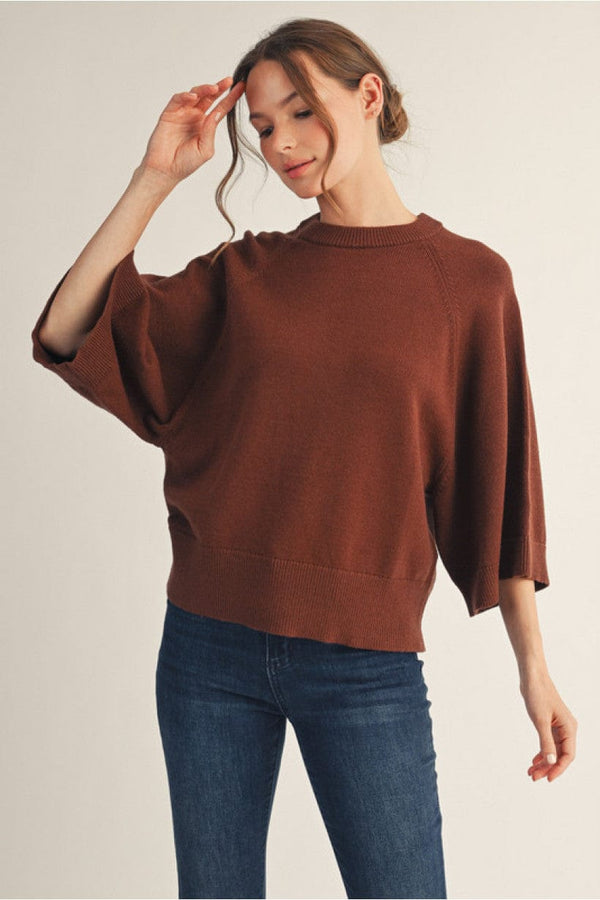 Jodifl Raglan Wide Sleeves Comfy Sweater Top